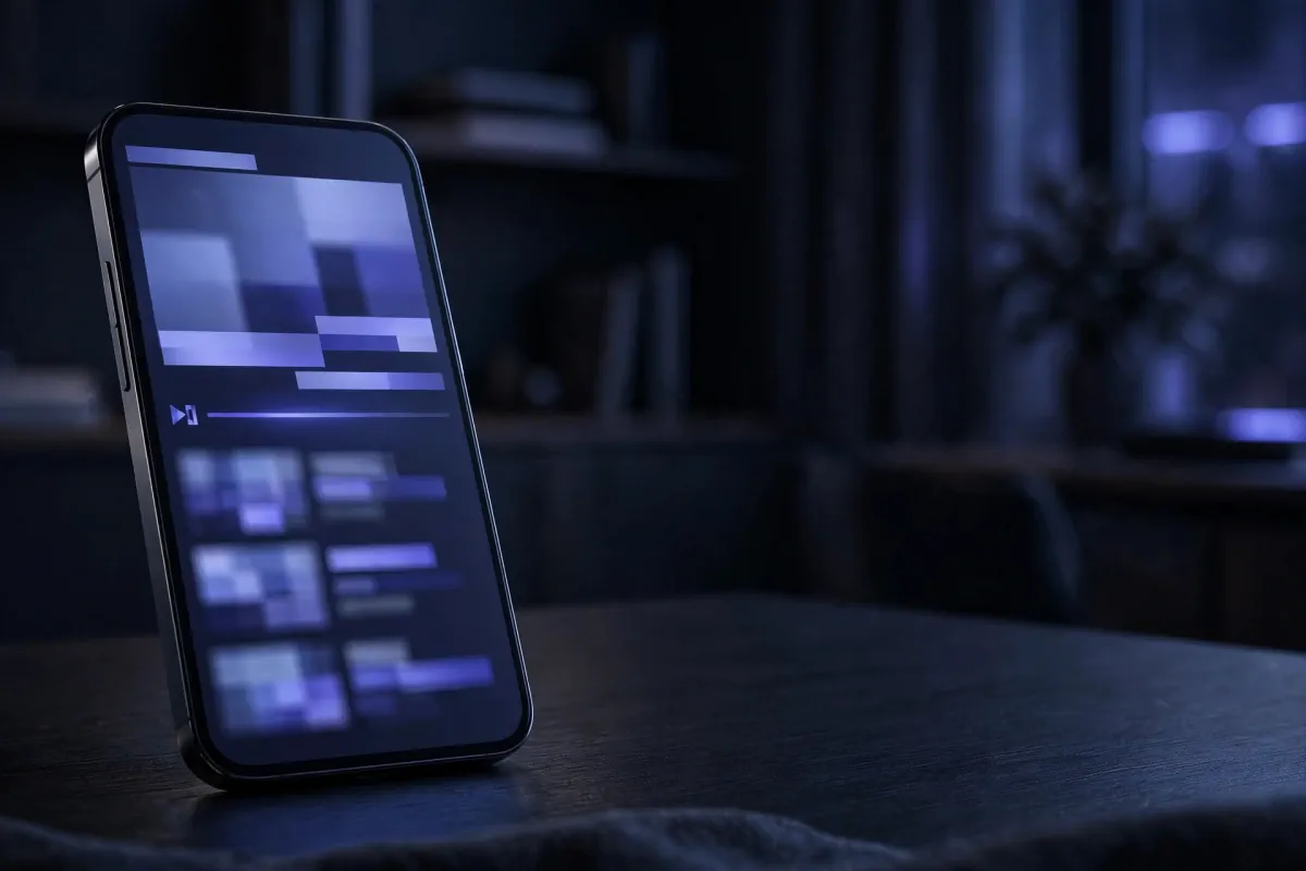 Smartphone affichant une chaîne généraliste générique