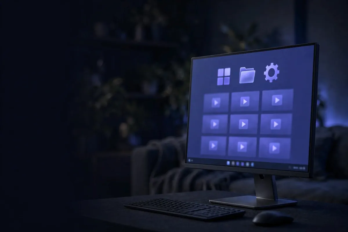 Écran Windows avec application IPTV générique