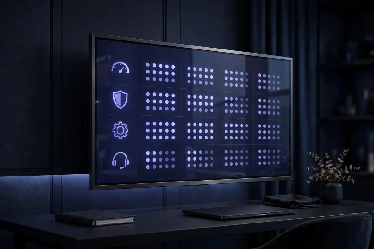 Grille de notation en infographie pour évaluer un abonnement IPTV