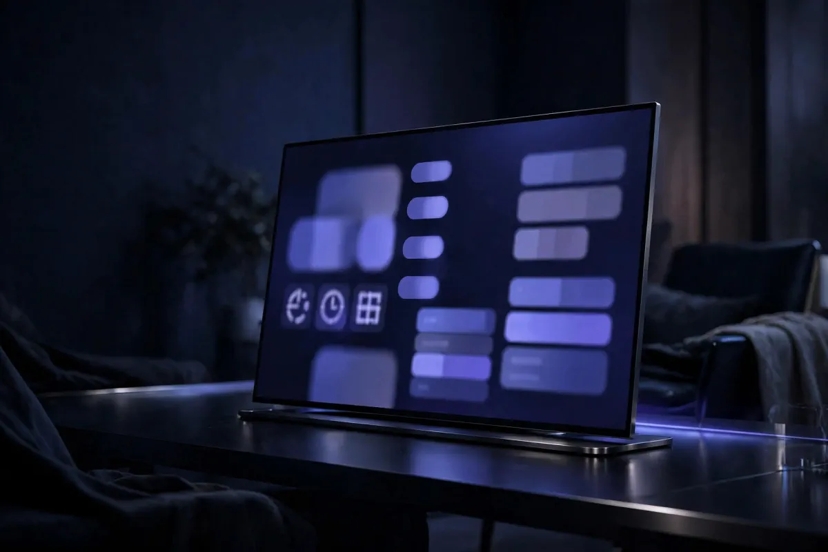 Écran de réglage EPG d'application