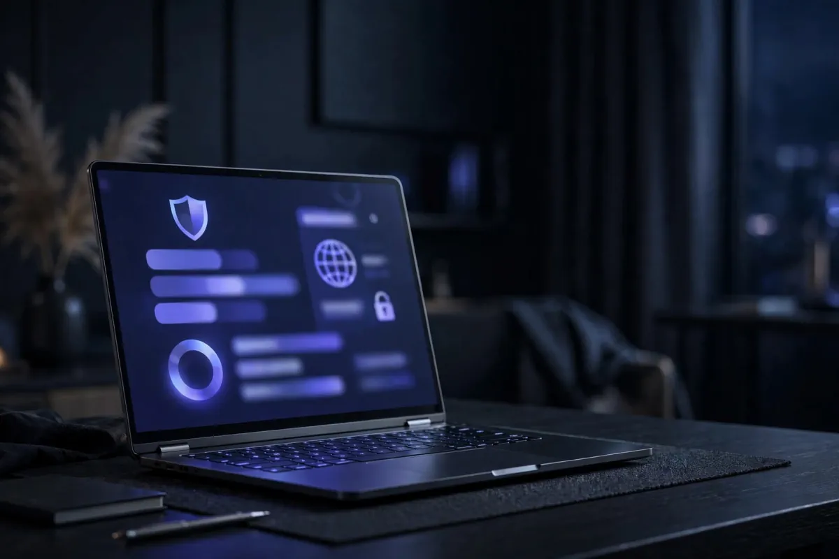 Écran d'application VPN générique