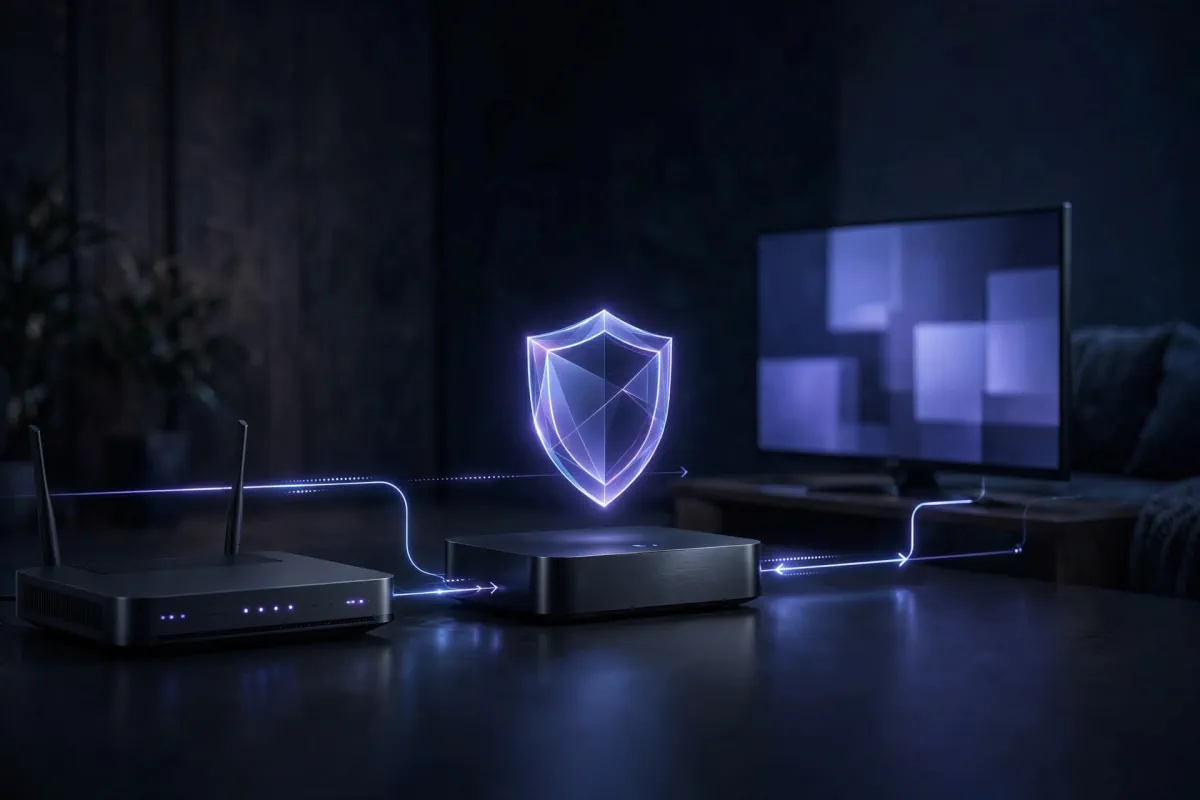 Schéma routeur → VPN → TV