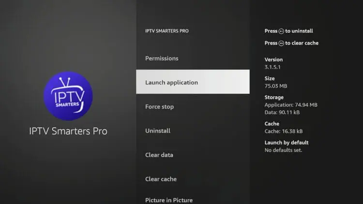 IPTV Smarters Pro listé dans les applications Firestick