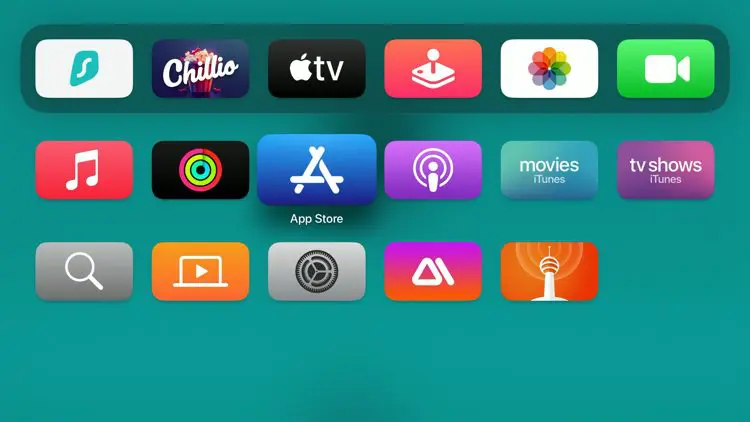 App Store sur écran d'accueil Apple TV 4K