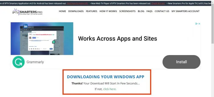Téléchargement de l'installeur Smarters Pro sous Windows