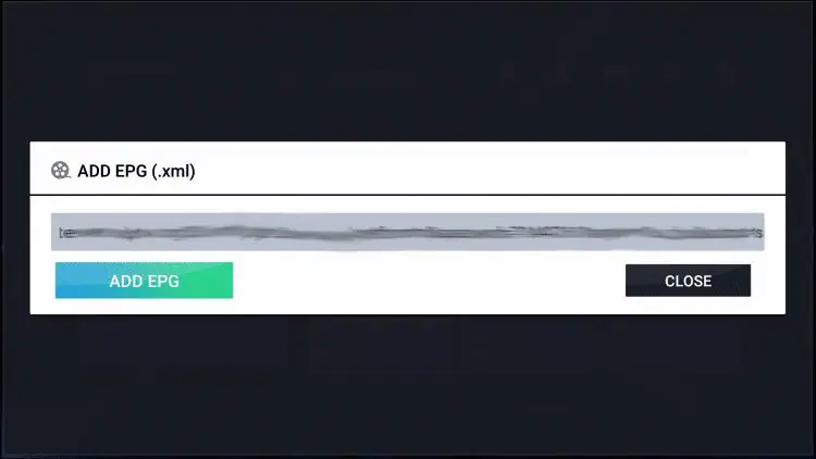 Validation Add EPG dans Smarters Pro