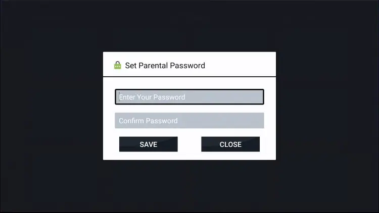 Création du mot de passe parental Smarters Pro